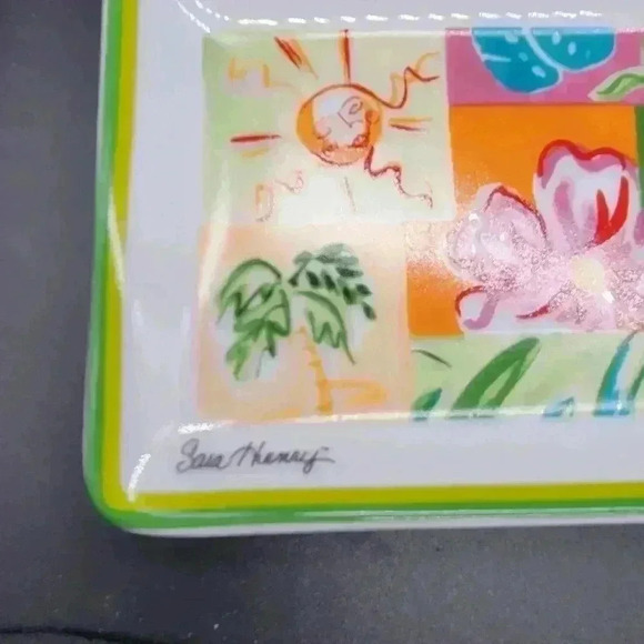 COPY - Sara Henry 4 Pieces Porcelain Rectangular Tray & 3 Coasters Spring Multi… - Picture 2 of 13